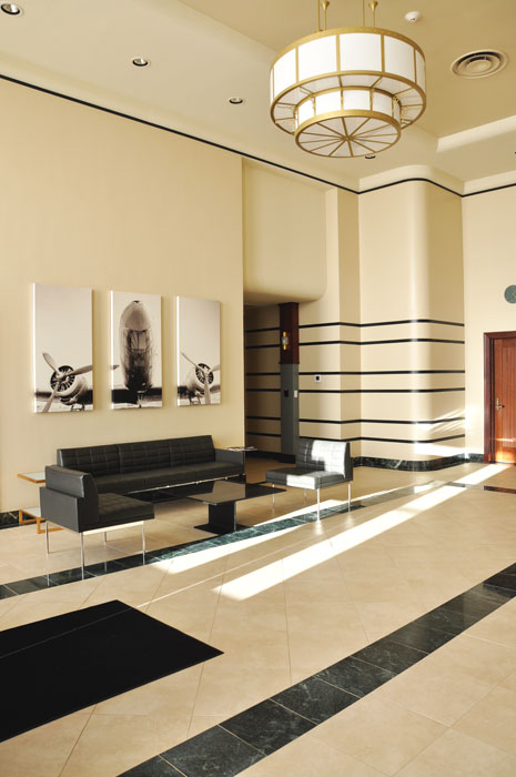 mid century lobby design
