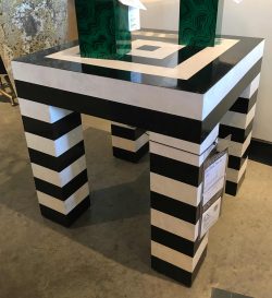 black and white end table