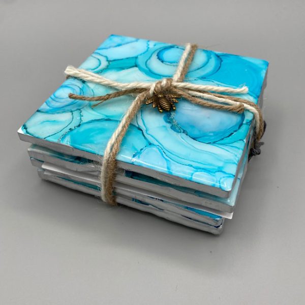 Ink Coasters by Hollie, (4) Set