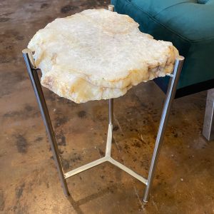 White Geode Side Table