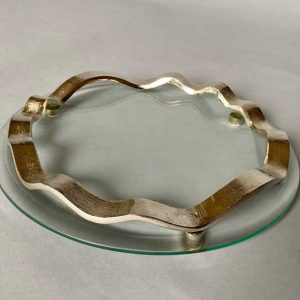 Nickel Banded Glass Tray