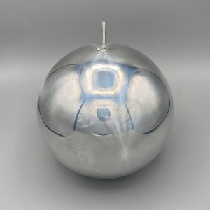 Metallic Sphere Candle, Silver