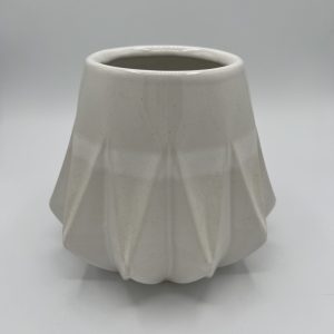 Faceted White Vase, Sm.