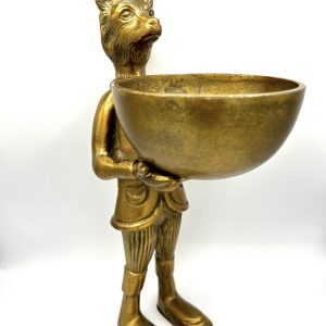 Brass Fox with Dish