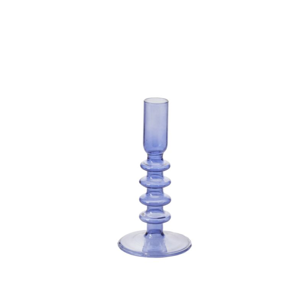 Blue Colored Glass Candleholder